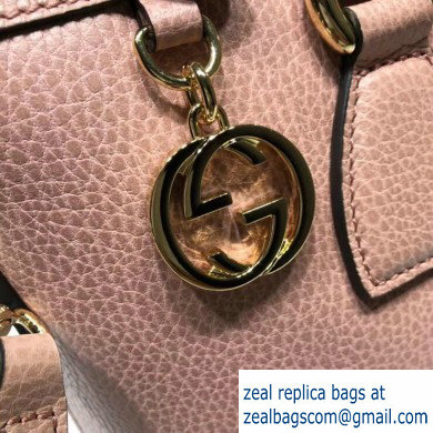 Gucci Interlocking G Charm Leather Tote Bag 449659 Pink