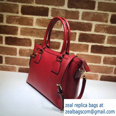 Gucci Interlocking G Charm Leather Tote Bag 449659 Red