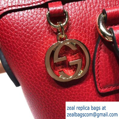 Gucci Interlocking G Charm Leather Tote Bag 449659 Red