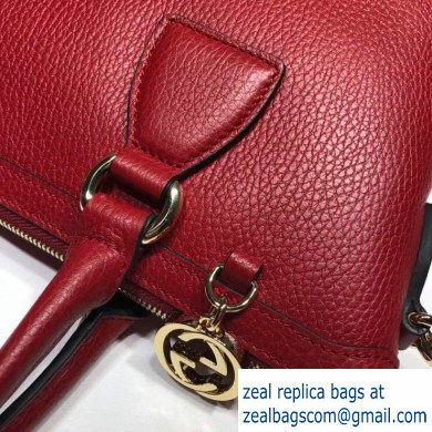 Gucci Interlocking G Charm Leather Tote Bag 449659 Red - Click Image to Close