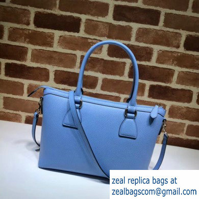 Gucci Interlocking G Charm Leather Tote Bag 449659 Sky Blue