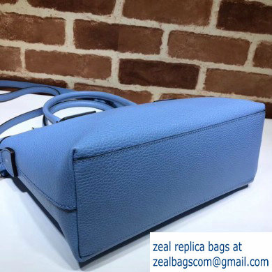 Gucci Interlocking G Charm Leather Tote Bag 449659 Sky Blue