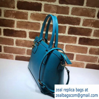 Gucci Interlocking G Charm Leather Tote Bag 449659 Turquoise
