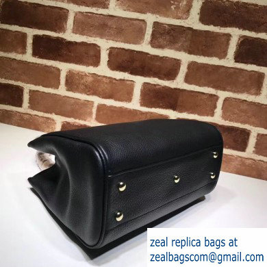 Gucci Leather Bamboo Shopper Small Shoulder Tote Bag 336032 Black