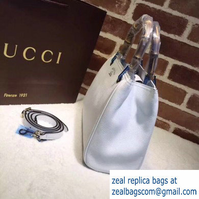 Gucci Leather Bamboo Shopper Small Shoulder Tote Bag 336032 White - Click Image to Close
