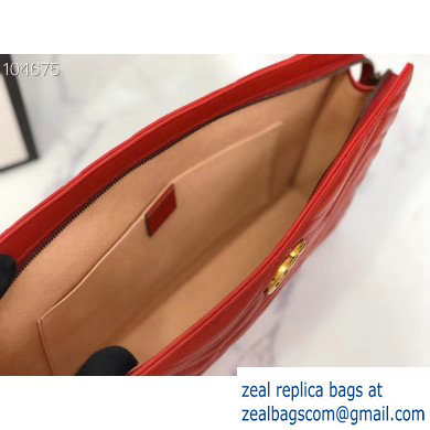 Gucci Leather GG Marmont Zip Pouch Clutch Bag 488450 Red - Click Image to Close