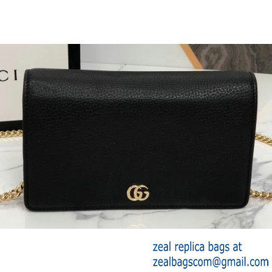 Gucci Leather Mini Chain Shoulder Bag 499782 Black - Click Image to Close