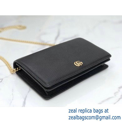 Gucci Leather Mini Chain Shoulder Bag 499782 Black