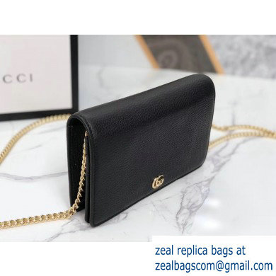 Gucci Leather Mini Chain Shoulder Bag 499782 Black