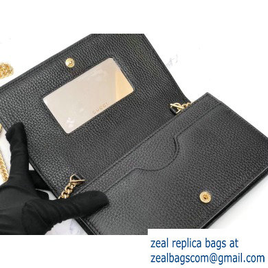 Gucci Leather Mini Chain Shoulder Bag 499782 Black