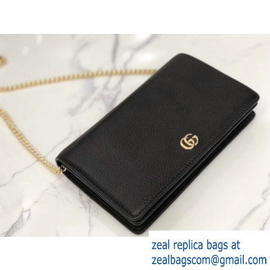Gucci Leather Mini Chain Shoulder Bag 499782 Black