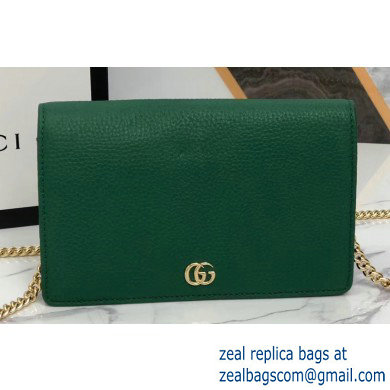 Gucci Leather Mini Chain Shoulder Bag 499782 Green