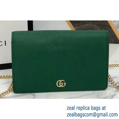 Gucci Leather Mini Chain Shoulder Bag 499782 Green - Click Image to Close