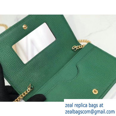 Gucci Leather Mini Chain Shoulder Bag 499782 Green