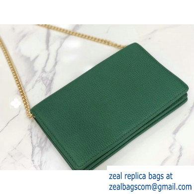 Gucci Leather Mini Chain Shoulder Bag 499782 Green