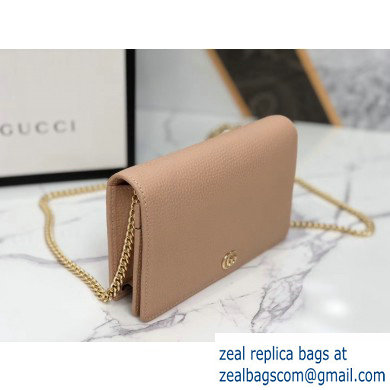 Gucci Leather Mini Chain Shoulder Bag 499782 Nude