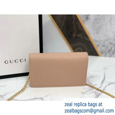 Gucci Leather Mini Chain Shoulder Bag 499782 Nude - Click Image to Close