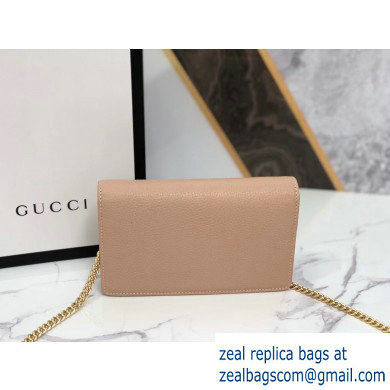 Gucci Leather Mini Chain Shoulder Bag 499782 Nude