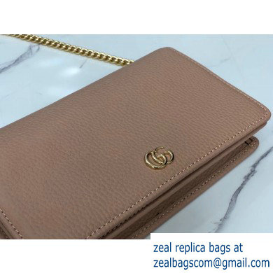 Gucci Leather Mini Chain Shoulder Bag 499782 Nude - Click Image to Close