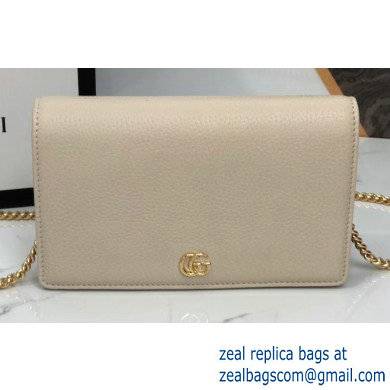 Gucci Leather Mini Chain Shoulder Bag 499782 White - Click Image to Close