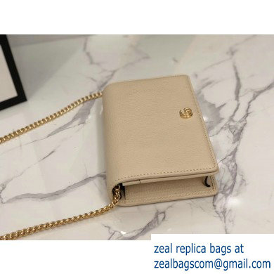 Gucci Leather Mini Chain Shoulder Bag 499782 White