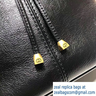 Gucci Leather Ophidia Medium Bucket Backpack Bag 550189 Black
