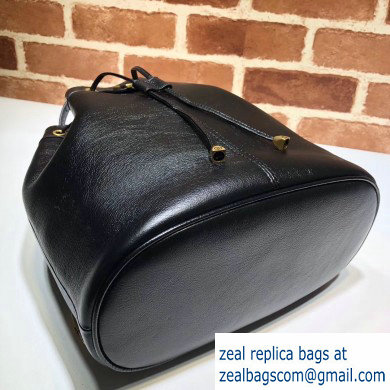 Gucci Leather Ophidia Medium Bucket Backpack Bag 550189 Black