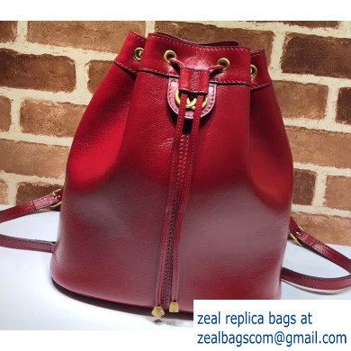 Gucci Leather Ophidia Medium Bucket Backpack Bag 550189 Red - Click Image to Close