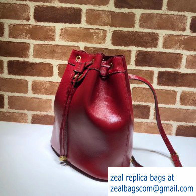 Gucci Leather Ophidia Medium Bucket Backpack Bag 550189 Red - Click Image to Close