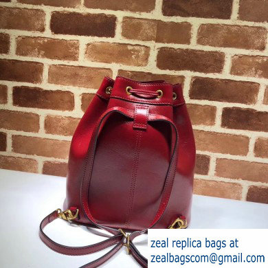 Gucci Leather Ophidia Medium Bucket Backpack Bag 550189 Red - Click Image to Close