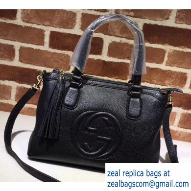 Gucci Leather Soho Top Handle Bag 308362 Black