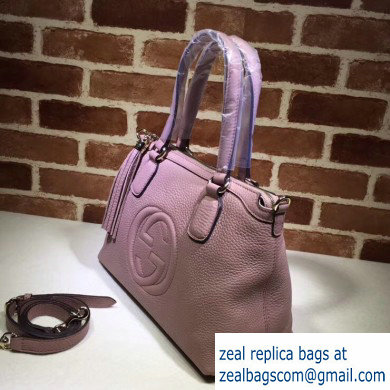 Gucci Leather Soho Top Handle Bag 308362 Pink