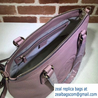 Gucci Leather Soho Top Handle Bag 308362 Pink