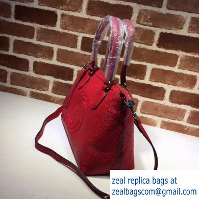 Gucci Leather Soho Top Handle Bag 308362 Red