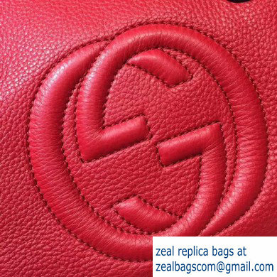 Gucci Leather Soho Top Handle Bag 308362 Red - Click Image to Close