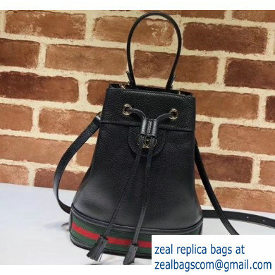 Gucci Leather Web Ophidia Small Bucket Bag 610846 Black - Click Image to Close