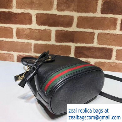 Gucci Leather Web Ophidia Small Bucket Bag 610846 Black