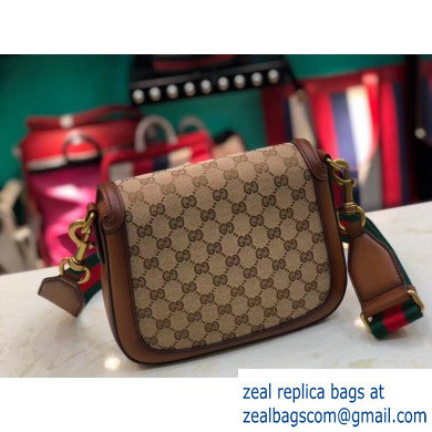Gucci Medium Lady Web GG canvas Shoulder Bag In Brown 380573