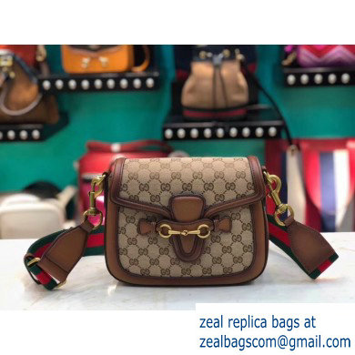 Gucci Medium Lady Web GG canvas Shoulder Bag In Brown 380573