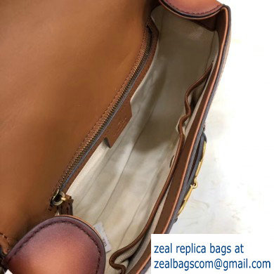 Gucci Medium Lady Web GG canvas Shoulder Bag In Brown 380573