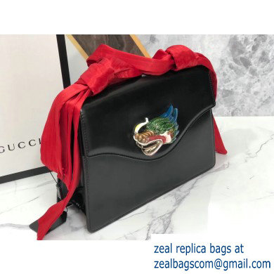 Gucci Naga Dragon Leather Shoulder Bag 466405 Black - Click Image to Close