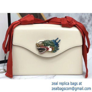 Gucci Naga Dragon Leather Shoulder Bag 466405 White - Click Image to Close