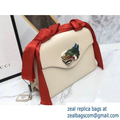 Gucci Naga Dragon Leather Shoulder Bag 466405 White