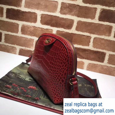 Gucci Ophidia Crocodile Pattern Small Shoulder Bag 499621 Red - Click Image to Close