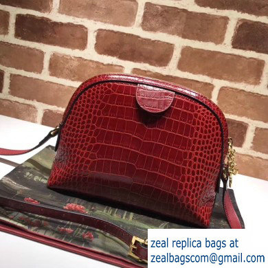 Gucci Ophidia Crocodile Pattern Small Shoulder Bag 499621 Red - Click Image to Close