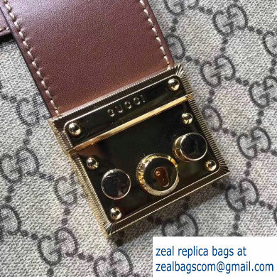 Gucci Padlock GG Canvas Medium Shoulder Bag 479197 Brown