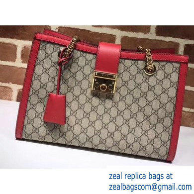 Gucci Padlock GG Canvas Medium Shoulder Bag 479197 Red - Click Image to Close