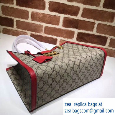 Gucci Padlock GG Canvas Medium Shoulder Bag 479197 Red - Click Image to Close