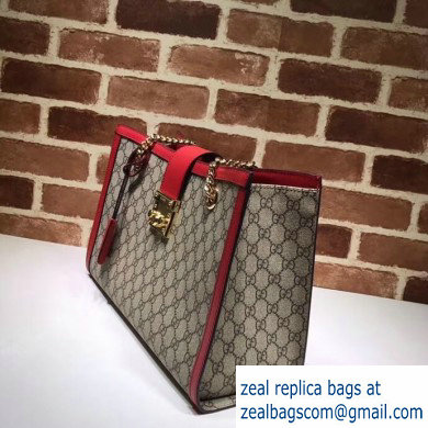 Gucci Padlock GG Canvas Medium Shoulder Bag 479197 Red - Click Image to Close