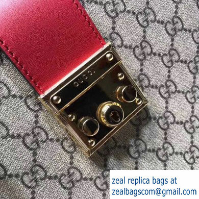 Gucci Padlock GG Canvas Medium Shoulder Bag 479197 Red - Click Image to Close
